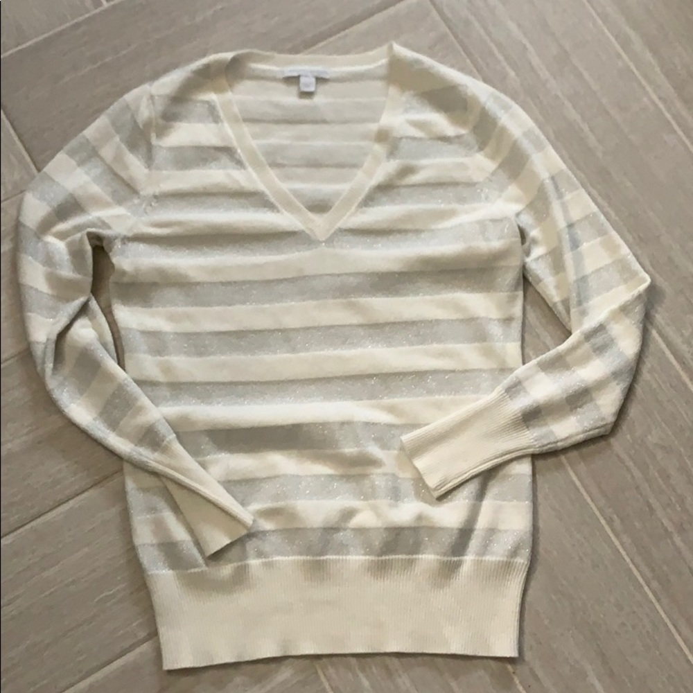 Silver shimmer stripe sweater